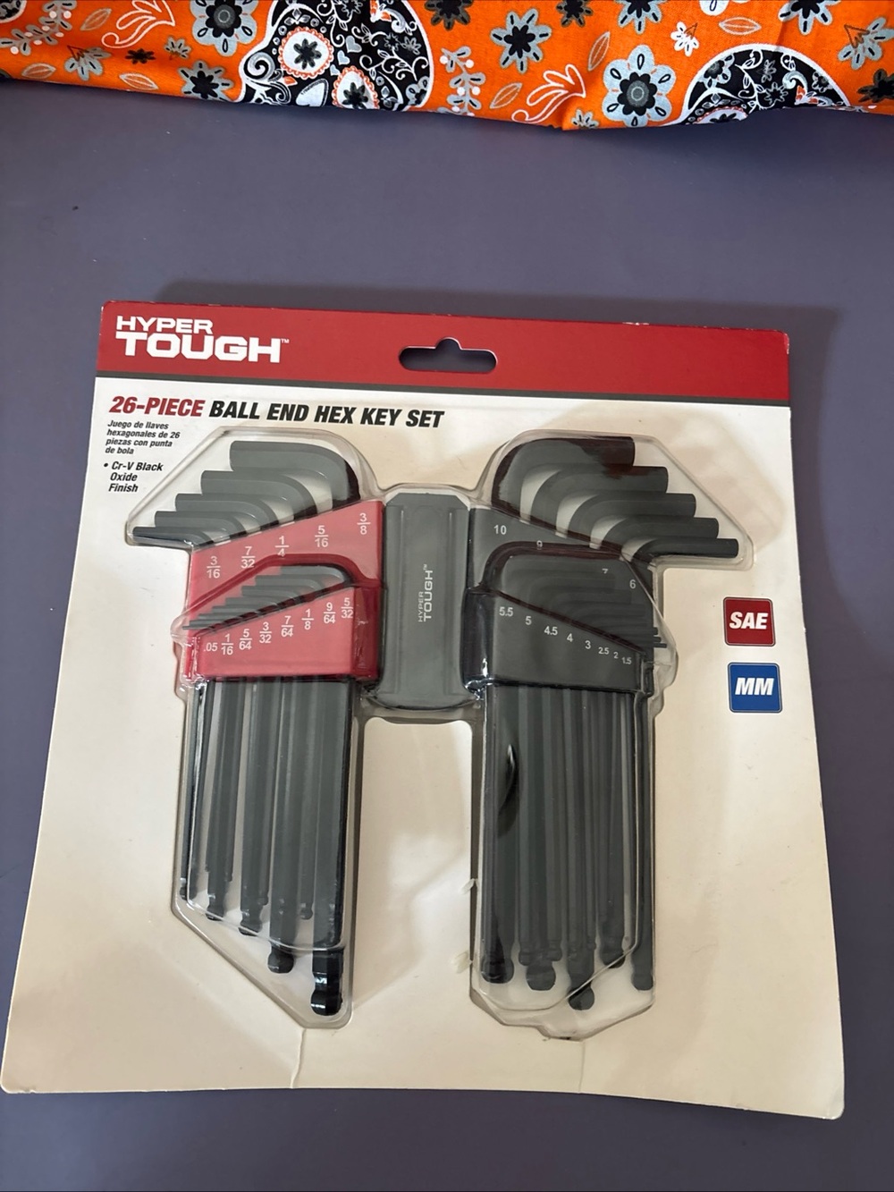 26-Piece Ball End Hex Key Set - Black and Red
